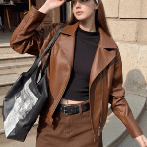faux leather jacket