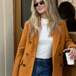 button wool blend coat